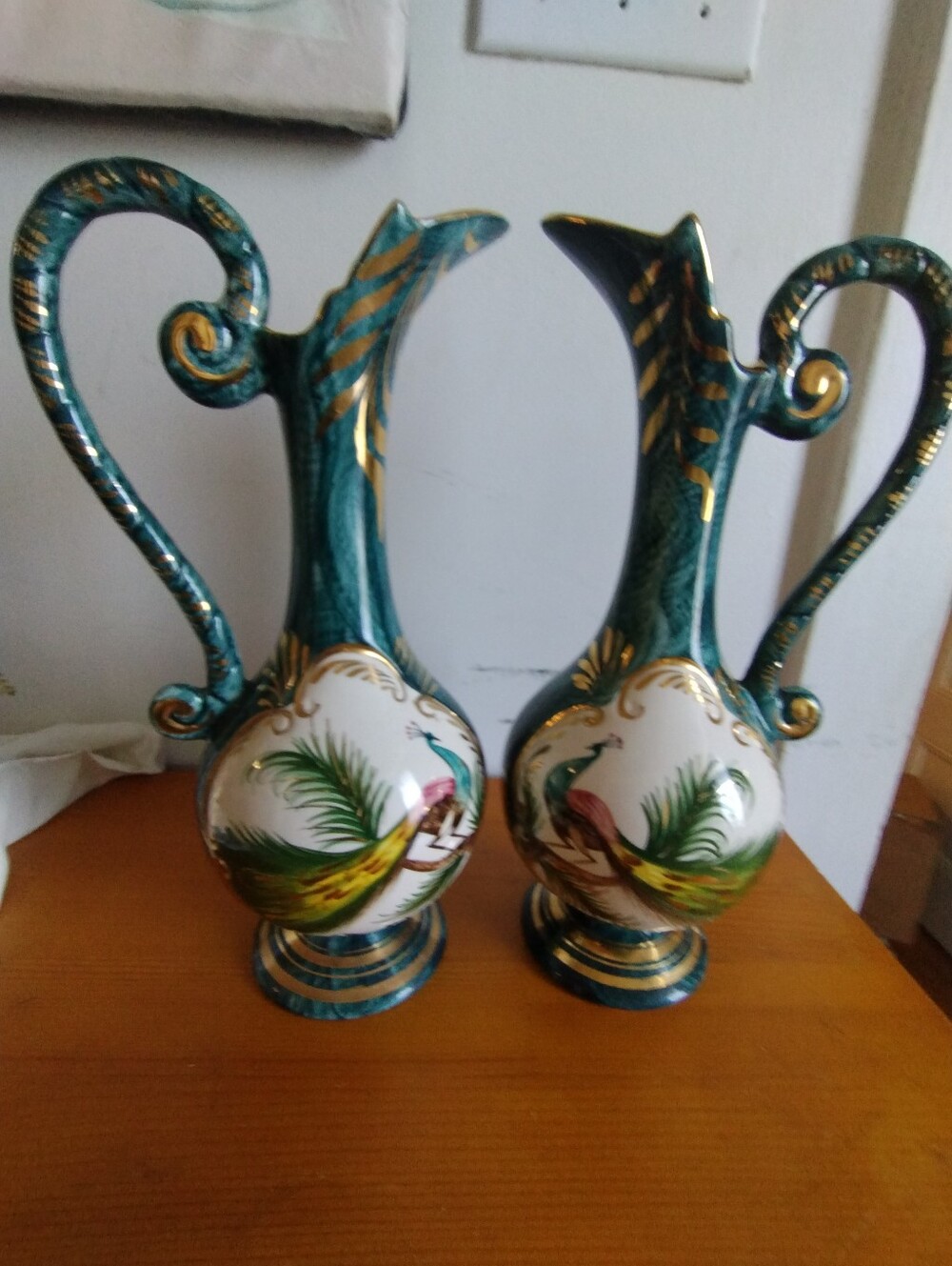 Belgium #272 Pheasant Pitcher Vase